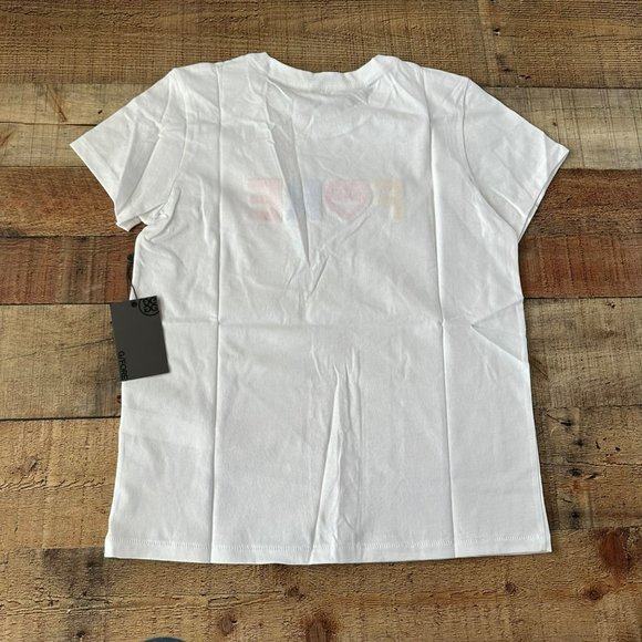 G/fore G4 Womens Golf Top T-shirt Size S White Felt Logo Fore - Picture 7 of 8